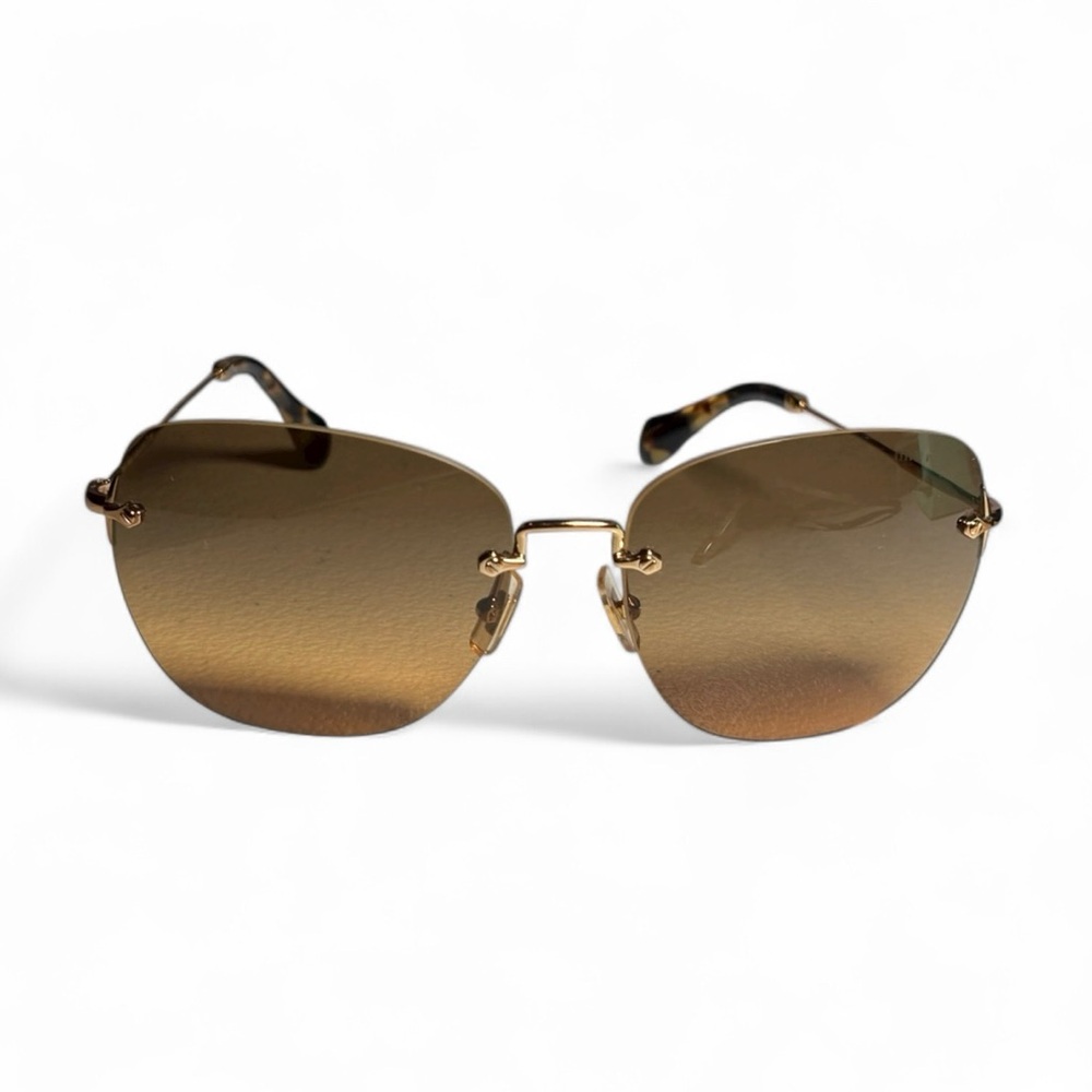Miu Miu Gold Brown Lenses Sunglasses Designer EXCELLENT CONDITION